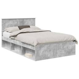 Berkfield Home Bed Frame with Headboard Concerte 120 x 200 cm Solid Pine Wood in Grey - thumbnail 2