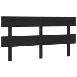 Berkfield Home Bed Headboard Black 164x3x81 cm Solid Wood Pine - Size: 164 x 3 x 81 cm - thumbnail 2