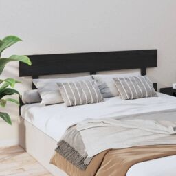 Berkfield Home Bed Headboard Black 164x3x81 cm Solid Wood Pine - Size: 164 x 3 x 81 cm - thumbnail 4