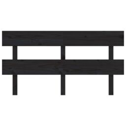 Berkfield Home Bed Headboard Black 164x3x81 cm Solid Wood Pine - Size: 164 x 3 x 81 cm - thumbnail 3