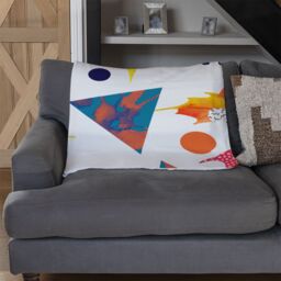 Benjamin Tate Design Maple Leaves & Geometric Patterns Blanket in Natural - Size: 120 cm x 150 cm - thumbnail 2