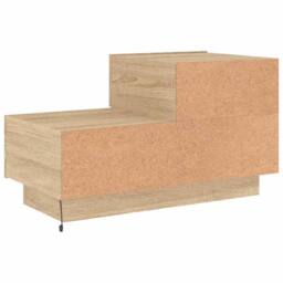 Berkfield Home Decorative Bedside Cabinet with LED Lights Sonoma Oak 70x36x40.5 cm in Light Brown - thumbnail 9