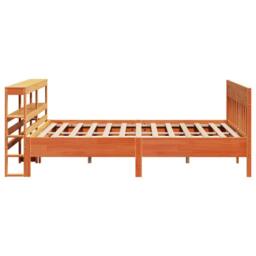 Berkfield Home Decorative Bed Frame without Mattress Wax Brown 200x200 cm Solid - thumbnail 5