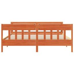 Berkfield Home Decorative Bed Frame without Mattress Wax Brown 200x200 cm Solid - thumbnail 4