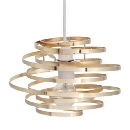 First Choice Lighting Set of 2 Gold Metal Swirl Easy Fit Light Shades - thumbnail 2
