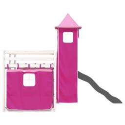 Berkfield Home Elegant Bunk Bed without Mattress with Slide & Curtains Pink 90 - thumbnail 9
