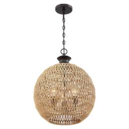 Netlighting Quoizel Casablanca Spherical Pendant Classic Palladian Bronze 3x E27 in Brown - thumbnail 5