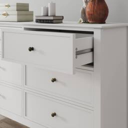 Melody Maison White 6 Drawer Chest Of Drawers - Rowley White Range - thumbnail 6