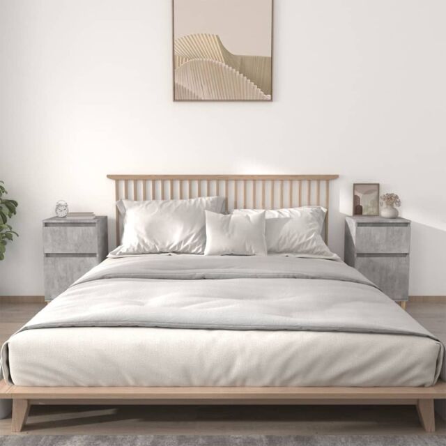 Berkfield Home Bedside Cabinets 2 pcs Concrete Grey 40x35x70 cm - Size: 40 x 35 x 70 cm