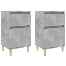 Berkfield Home Bedside Cabinets 2 pcs Concrete Grey 40x35x70 cm - Size: 40 x 35 x 70 cm - thumbnail 2