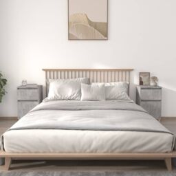Berkfield Home Bedside Cabinets 2 pcs Concrete Grey 40x35x70 cm - Size: 40 x 35 x 70 cm - thumbnail 1