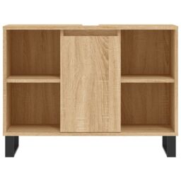 Berkfield Home Bathroom Cabinet Sonoma Oak 80x33x60 cm Engineered Wood in Brown - Size: 80 x 33 x 60 cm - thumbnail 6