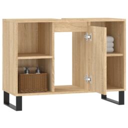Berkfield Home Bathroom Cabinet Sonoma Oak 80x33x60 cm Engineered Wood in Brown - Size: 80 x 33 x 60 cm - thumbnail 4