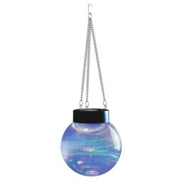 mysmartbuy Hanging Solar Powered Ball Light - Waterproof Plastic Round Sphere Outdoor Garden Lantern Lamp Lighting - 14cm Dia with 26cm Chain in Blue - thumbnail 2