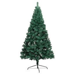 Berkfield Home Artificial Half Pre-lit Christmas Tree with Ball Set Green 210 cm - thumbnail 2