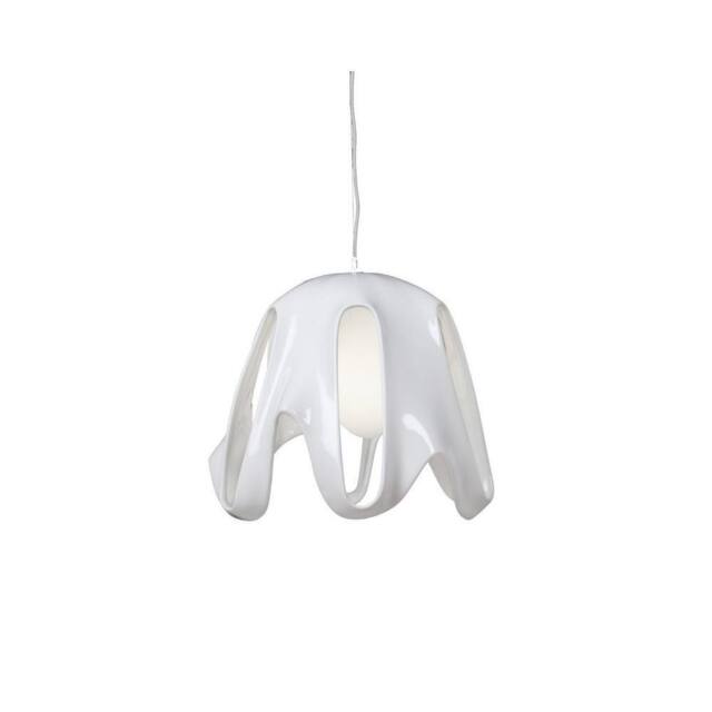 Netlighting Phantom Dome Pendant E27 Gloss White Frosted White Glass Chrome - image 1