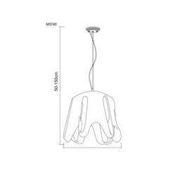 Netlighting Phantom Dome Pendant E27 Gloss White Frosted White Glass Chrome - thumbnail 2