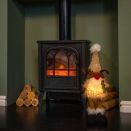 Samuel Alexander 46cm Battery Operated Light up Standing Christmas Reindeer Gonk with Warm White LEDs in Brown - thumbnail 2