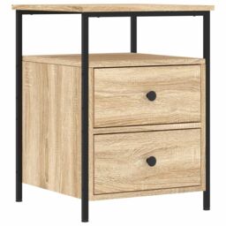 Berkfield Home Bedside Cabinets 2 pcs Sonoma Oak 44x45x60 cm Engineered Wood in Brown - Size: 44 x 45 x 60 cm - thumbnail 5
