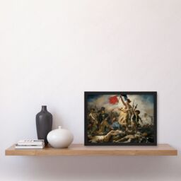 Artery8 Eugène Delacroix July 28 1830 Liberty Leading the People Revolution Reproduction Painting Artwork Framed Wall Art Print A4 in Black - thumbnail 2