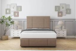 "Sloomy Lisbon Plush Divan Set 2 Drawers-26"" Headboard-Footboard in Bronze - Size: Double" - thumbnail 2