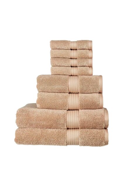 CHRISTY 'Supreme Hygro' Luxury 100% Supima Cotton 8 Piece Towel Sets in Light Brown - image 1