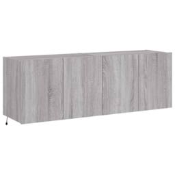 Berkfield Home TV Wall Cabinets with LED Lights 2 pcs Grey Sonoma 60x35x41 cm - Size: 60 x 35 x 41 cm - thumbnail 1
