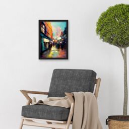 Artery8 Carnaby Street London Bright Acrylic Painting Artwork Framed Wall Art Print A4 in Black - thumbnail 2