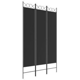 Berkfield Home 3-Panel Room Divider Black 120x200 cm Fabric - thumbnail 2