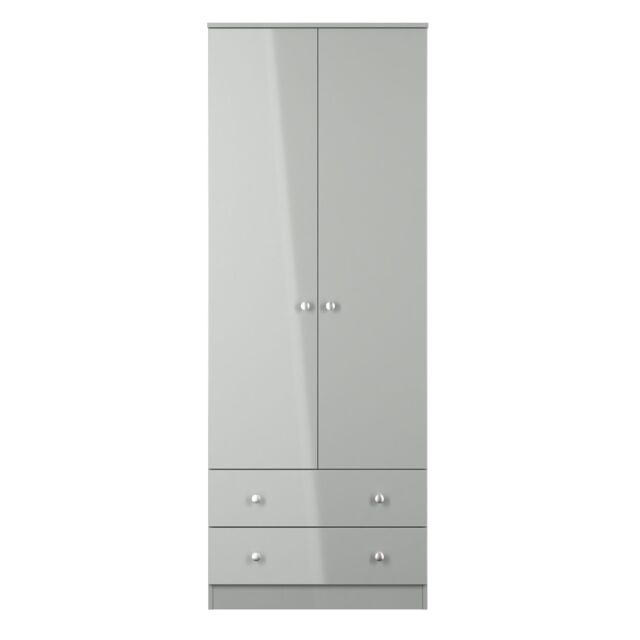 Ready Assembled 2 U Newlyn 2 Door 2 Drawer Wardrobe (Ready Assembled) in Dark Grey - image 1