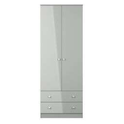 Ready Assembled 2 U Newlyn 2 Door 2 Drawer Wardrobe (Ready Assembled) in Dark Grey - thumbnail 1