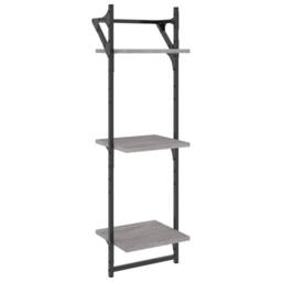 Berkfield Home 6 Piece Wall Shelf Set with Bars Grey Sonoma Engineered Wood - thumbnail 7