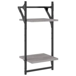 Berkfield Home 6 Piece Wall Shelf Set with Bars Grey Sonoma Engineered Wood - thumbnail 9