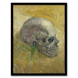 "Artery8 Human Skull Study in Yellow Van Gogh Vintage Framed Wall Art Print - Size: W12"" x H16""" - thumbnail 1