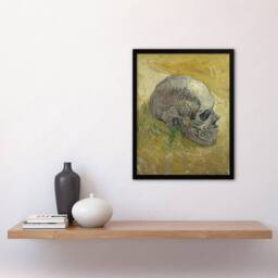 "Artery8 Human Skull Study in Yellow Van Gogh Vintage Framed Wall Art Print - Size: W12"" x H16""" - thumbnail 4