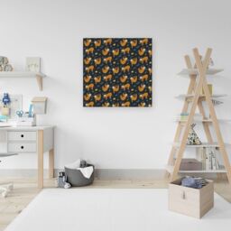 "Warren Reed - Designer Cute Sloths Canvas in Brown - Size: W16"" x H16""" - thumbnail 3