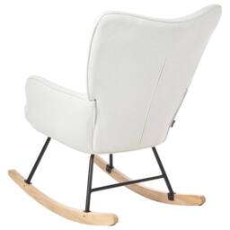 Wyld and Coco Aura Living Rocking Armchair - Off-White Jumbo Cord Black Metal Legs in White - thumbnail 7