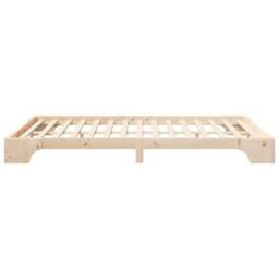 Berkfield Home Floor Bed Frame with Storage Brown 140 x 220 cm Solid pine wood in Natural - thumbnail 6