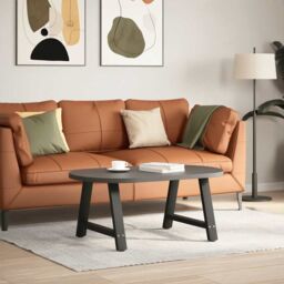 Berkfield Home Coffee Table Legs A-Shaped 2 pcs Black¬†70x(42-43) cm Steel in Black - thumbnail 2