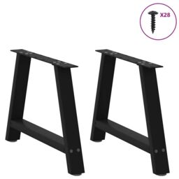 Berkfield Home Coffee Table Legs A-Shaped 2 pcs Black¬†70x(42-43) cm Steel in Black - thumbnail 3