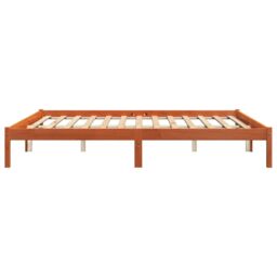 Berkfield Home Bed Frame without Mattress Wax Brown 200x200 cm Solid Wood Pine - thumbnail 5