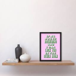 Artery8 If My Dog Is Bothering You Joke Pink Green Funny Framed Wall Art Print - Size: A4 - thumbnail 4