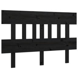 Berkfield Home Beautiful Bed Headboard Black 123.5x3x81 cm Solid Wood Pine - thumbnail 3
