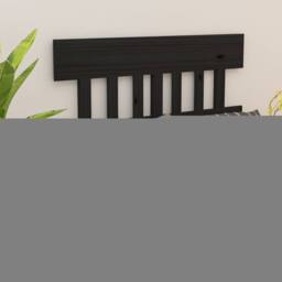 Berkfield Home Beautiful Bed Headboard Black 123.5x3x81 cm Solid Wood Pine - thumbnail 2