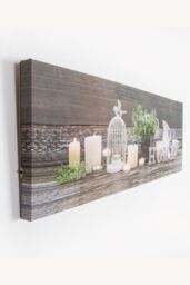 Art for the Home Home LED Printed Canvas Wall Art in Beige - thumbnail 5