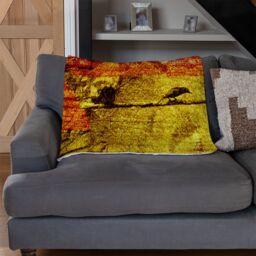 Benjamin Tate Design Birds On Branch Blanket in Natural - Size: 120 cm x 150 cm - thumbnail 2