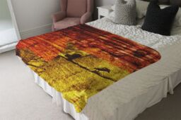 Benjamin Tate Design Birds On Branch Blanket in Natural - Size: 120 cm x 150 cm - thumbnail 3