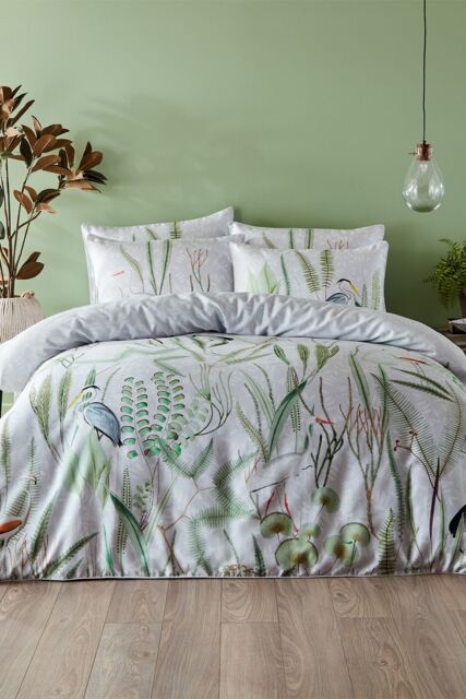 Paoletti Aaliyah Botanical 100% Cotton Duvet Cover Set - Size: Super King - image 1