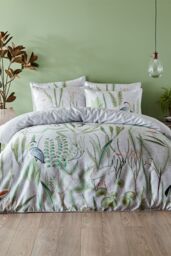 Paoletti Aaliyah Botanical 100% Cotton Duvet Cover Set - Size: Super King - thumbnail 1