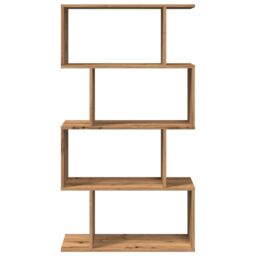 Berkfield Home Room Divider Bookcase 4-Tier Artisan Oak 70x24x129 cm Engineered Wood in Brown - Size: 70 x 24 x 129 cm - thumbnail 5